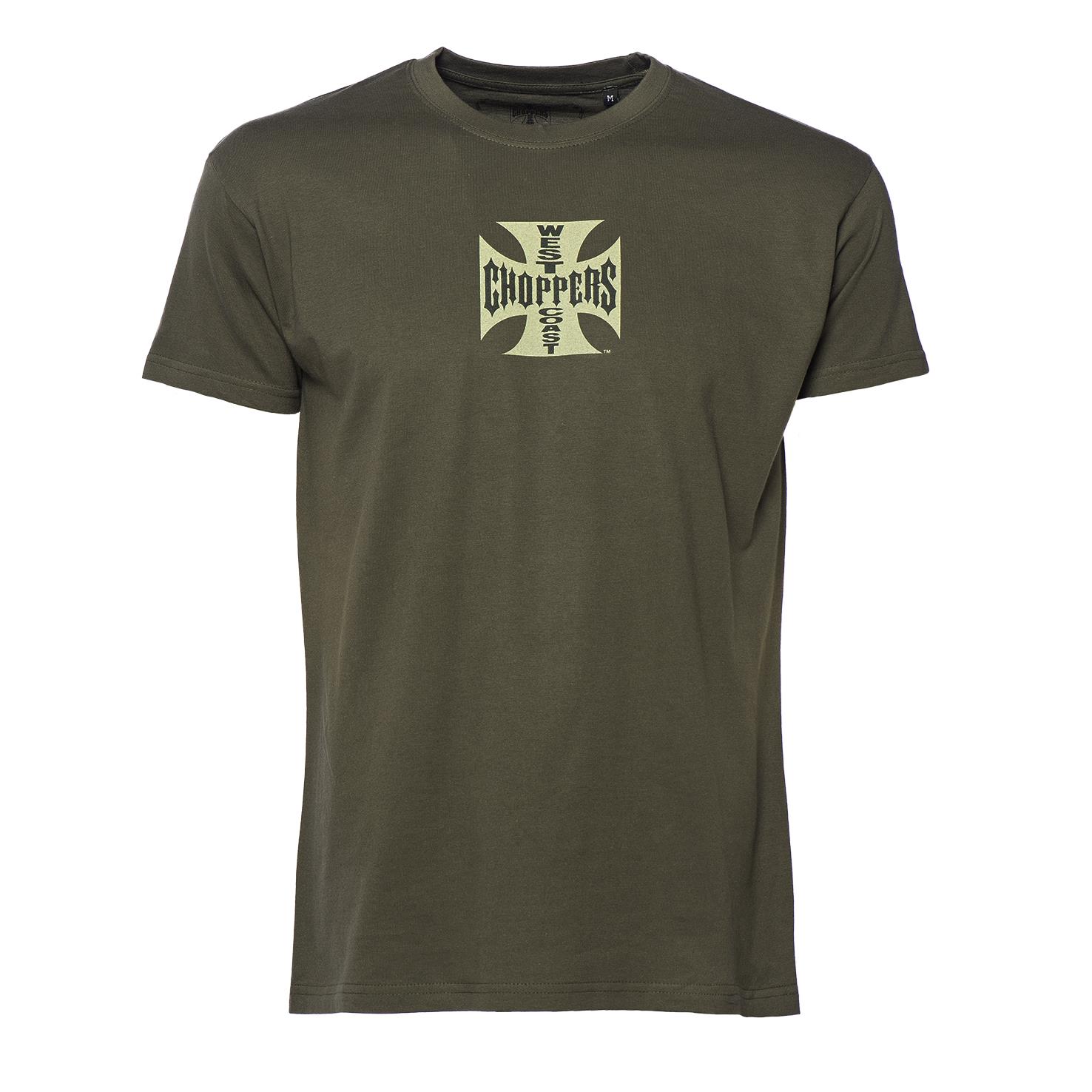WCCWestCoastChoppersT-ShirtIronCrossSolidKhaki-S
