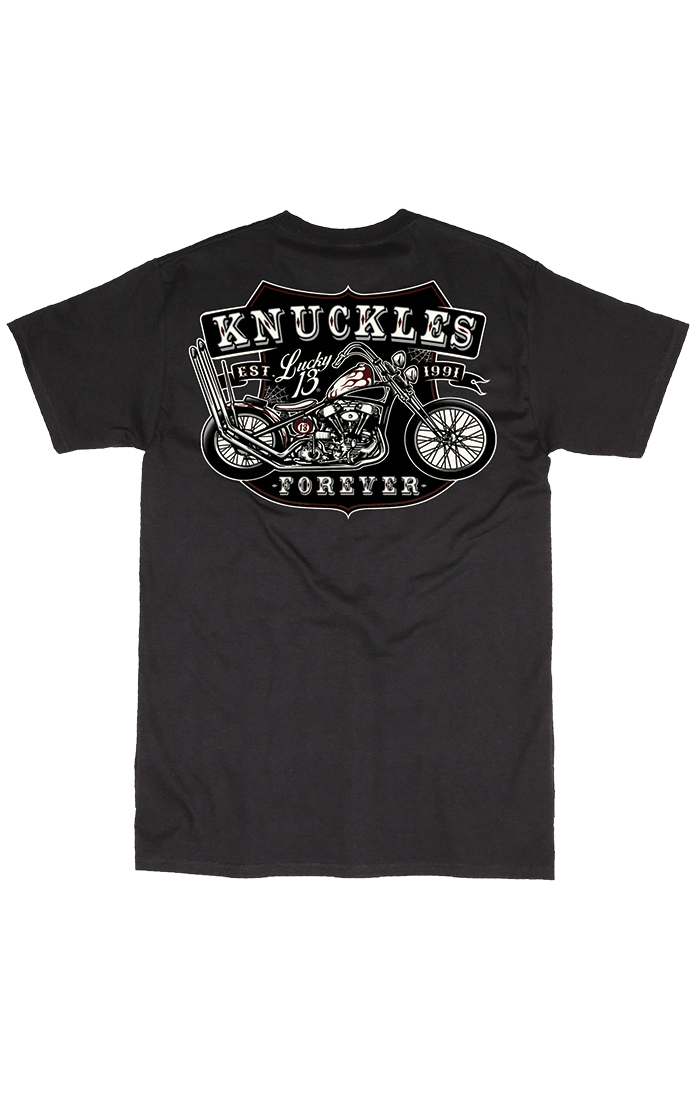 Lucky13T-ShirtKnucklesBlack