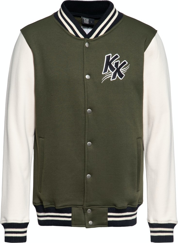 KingKerosinStreetRebelCollegeSweatjackeOlivgrn-3XL