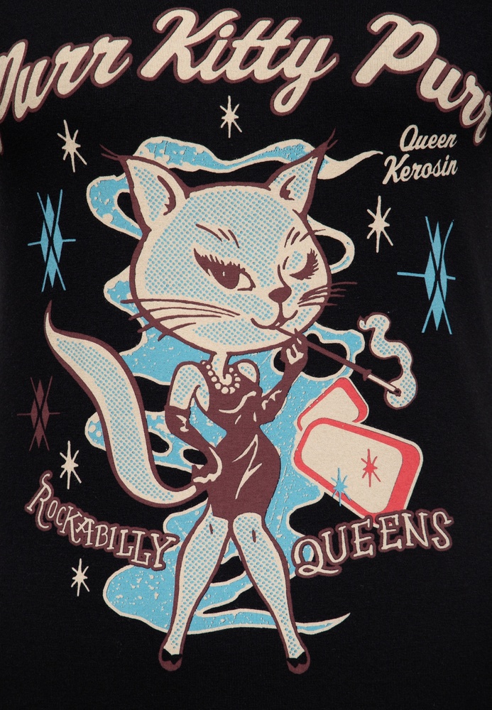 QueenKerosinDamenPrintT-ShirtPurrKityPurrQKI31004