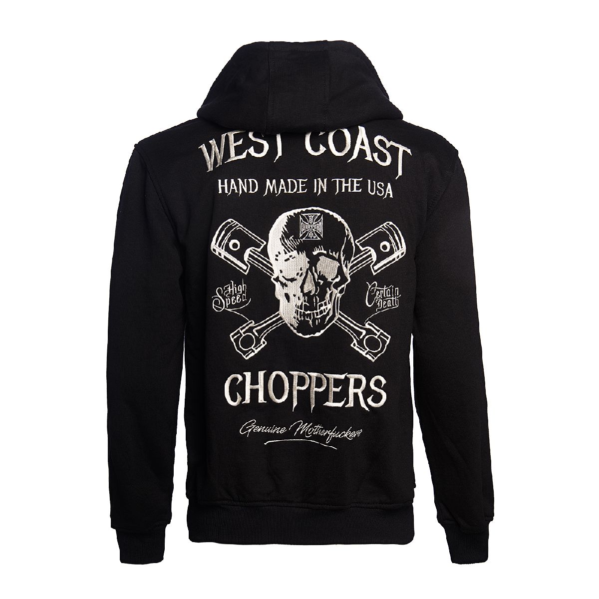 WCCWestCoastChoppersHoodieHigh-SpeedZipBlack