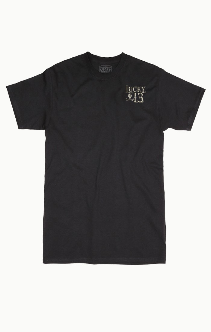Lucky13T-ShirtDeadSkullBlack