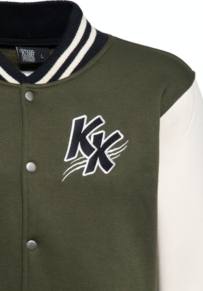 KingKerosinStreetRebelCollegeSweatjackeOlivgrn-3XL