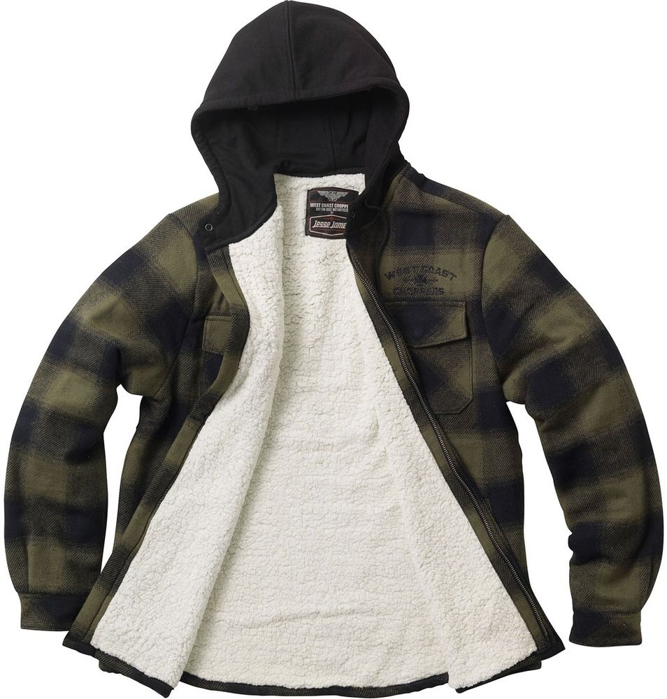 WCCWestCoastChoppersHerrenJackeHellBentFlannelJacketWCCJS167GN