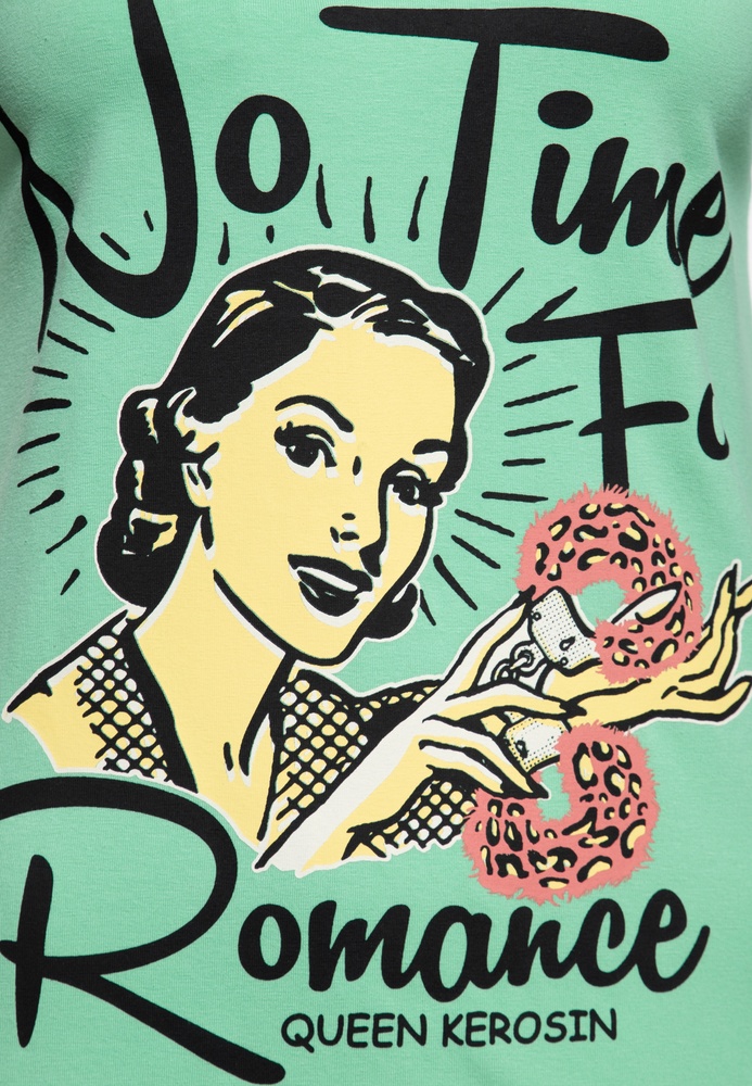 QueenKerosinDamenBasicT-ShirtVHalsNoTimeQKU41016